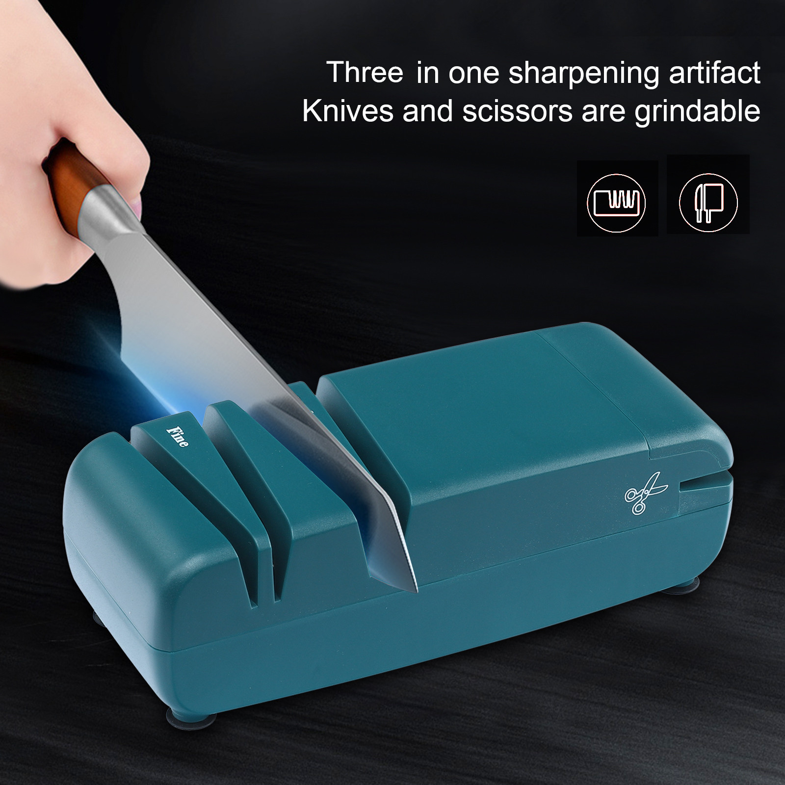Electric Knife Sharpener, with USB Multifunctional Fast and Automatic Electric  Knife and Scissor Sharpeners for Family Kitchen & Restaurant Kitchen 